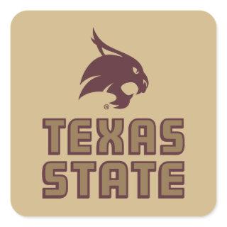 Texas State and Supercat Square Sticker