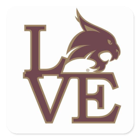 Texas State University Love Square Sticker