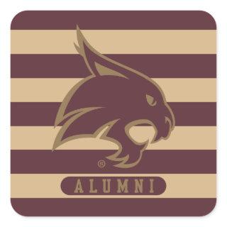 Texas State University Supercat Alumni Stripes Square Sticker