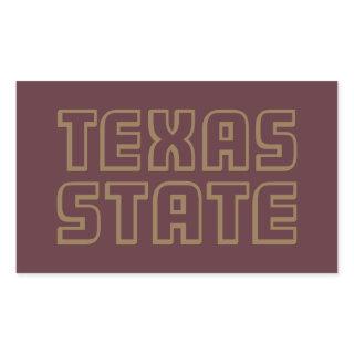 Texas State Word Mark Rectangular Sticker