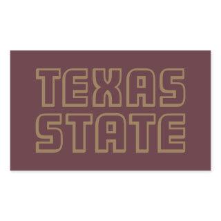 Texas State Word Mark Rectangular Sticker