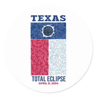 Texas Total Eclipse Round Sticker