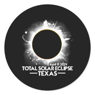Texas Total Solar Eclipse 2024 April 8 America Tot Classic Round Sticker