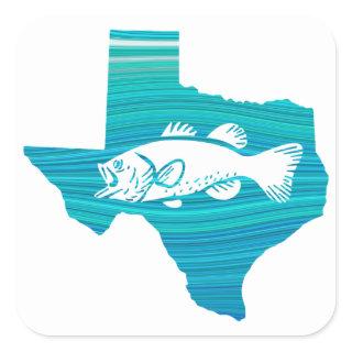 Texas Wave Fishing Square Sticker