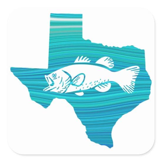 Texas Wave Fishing Square Sticker