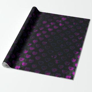 Textured Black And Purple Hearts