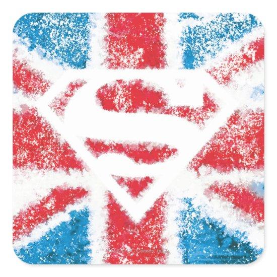 Textured S-Shield Over Flag Square Sticker