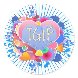 TGIF CLASSIC ROUND STICKER