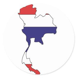 Thailand flag map classic round sticker