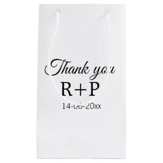 Thank you add couple name initial letter text date small gift bag