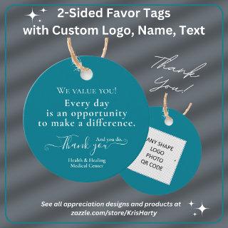 Thank You Appreciation Professional Teal Favor Tags