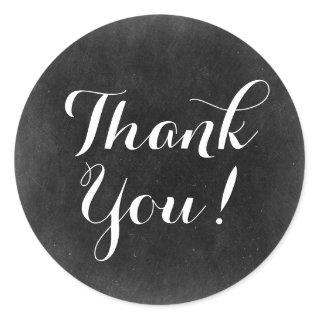 Thank You Chalkboard Rustic Shabby Cottage Chic Classic Round Sticker