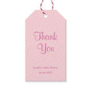 Thank You Chic Blush Pink Simple Template Gift Tags
