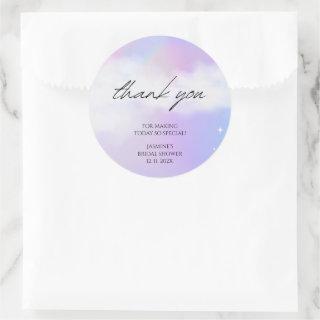 Thank you Cloud 9 Pastel Gradient Bridal Shower Classic Round Sticker