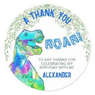 Thank you dinosaur classic round sticker