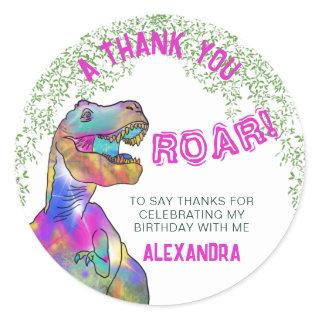 Thank you dinosaur  classic round sticker