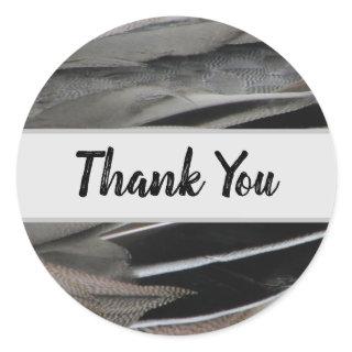 Thank You Duck Feather Photo Modern Appreciation Classic Round Sticker