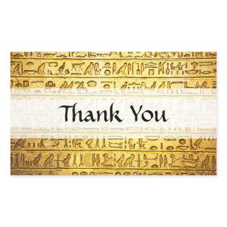 "Thank You" Egyptian Hieroglyphs Yellow Stickers