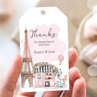 Thank You Eiffel Paris Parisian French Baby Shower Gift Tags