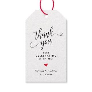 Thank you for celebrating with us, Wedding Gift Tags