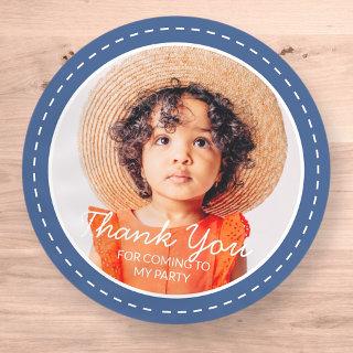 Thank You For Coming Modern Preppy Custom Photo Classic Round Sticker