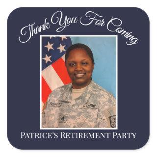 Thank You For Coming Patrice's Retirement US Square Sticker