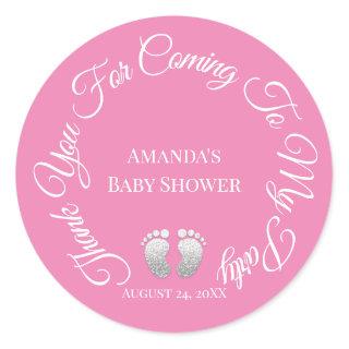 Thank You For Coming To My Party Baby Shower Girl Classic Round Sticker