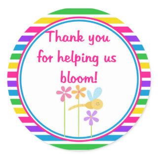 Thank you for helping us bloom classic round sticker