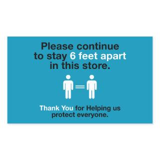 Thank You For Practicing Social Distancing Rectangular Sticker