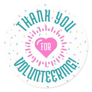 Thank You for Volunteering Sticker or Button