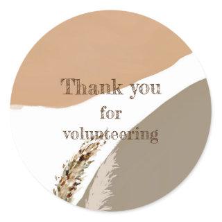 Thank you for volunteering Volunteer Appreciation  Classic Round Sticker
