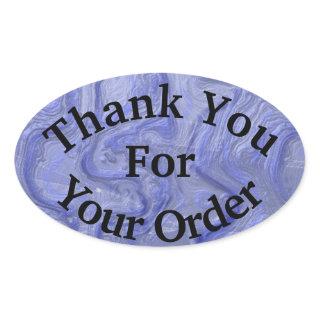 Thank You for Your Order Blue Wave Professional Oval Sticker