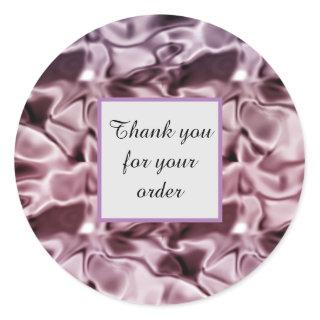 Thank You for Your Order Feminine Pink Satin Silk Classic Round Sticker