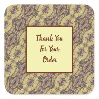 Thank You for Your Order Professional Yellow Red Square Sticker
