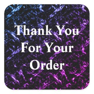 Thank You for Your Order Vibrant Blue Appreciation Square Sticker