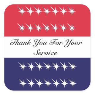 Thank You For Your Service  Veteran Day  Square Sticker