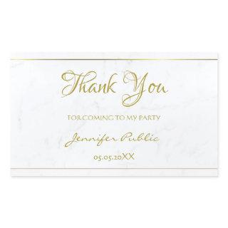 Thank You Gold Hand Script Text Marble Template Rectangular Sticker