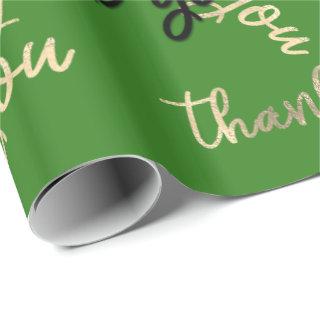 Thank You Gold Script Black Green Caligraphy