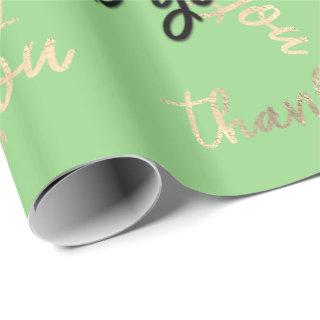Thank You Gold Script Mint Green Caligraphy