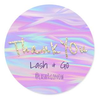 Thank You Gold Sweet 16th Mermaid Holograph Classic Round Sticker