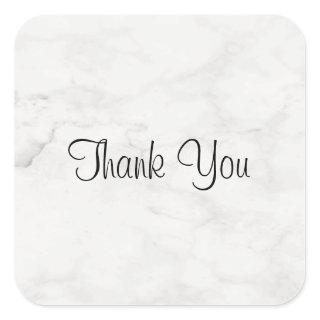 Thank You Hand Script Text Template Marble Elegant Square Sticker