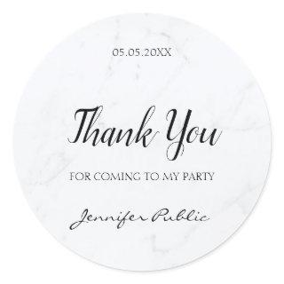 Thank You Handwritten Script Text Party Template Classic Round Sticker