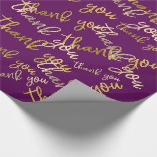 Thank You Holograph Script Mermaid Gold Plum