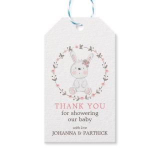 Thank You It's A Girl Baby Bunny Baby Shower Gift Tags