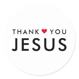 Thank You Jesus | Modern Christian Faith Heart Classic Round Sticker