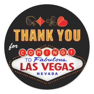Thank You - Las Vegas Sign Fabulous Casino Night Classic Round Sticker