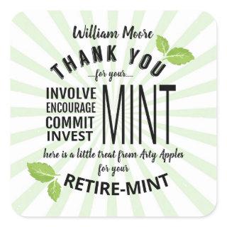 thank you mint retirement involvement commitment   square sticker