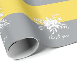 Thank You Modern White Floral on Colorblock