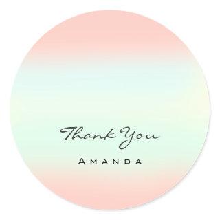 Thank You Name 16th Bridal Blush Ombre Pastels Classic Round Sticker
