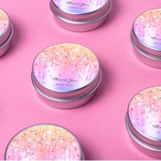 Thank You Name 16th Bridal Pink Glitter Confetti Classic Round Sticker
